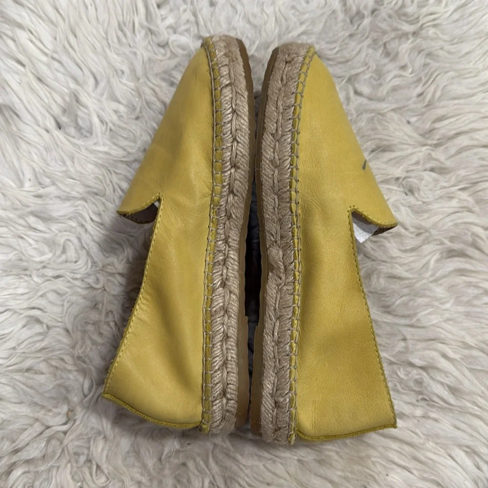 Free People Yellow Laurel Canyon Leather Espadrille Flats Size 36 EU 5.5-6‎ US